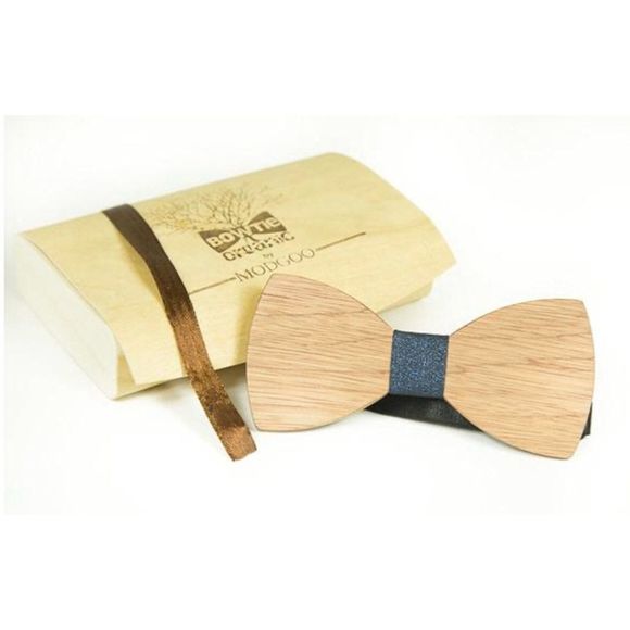 Wood Bowtie Modgoo Stellar blue father’s day - Picture 1 of 5